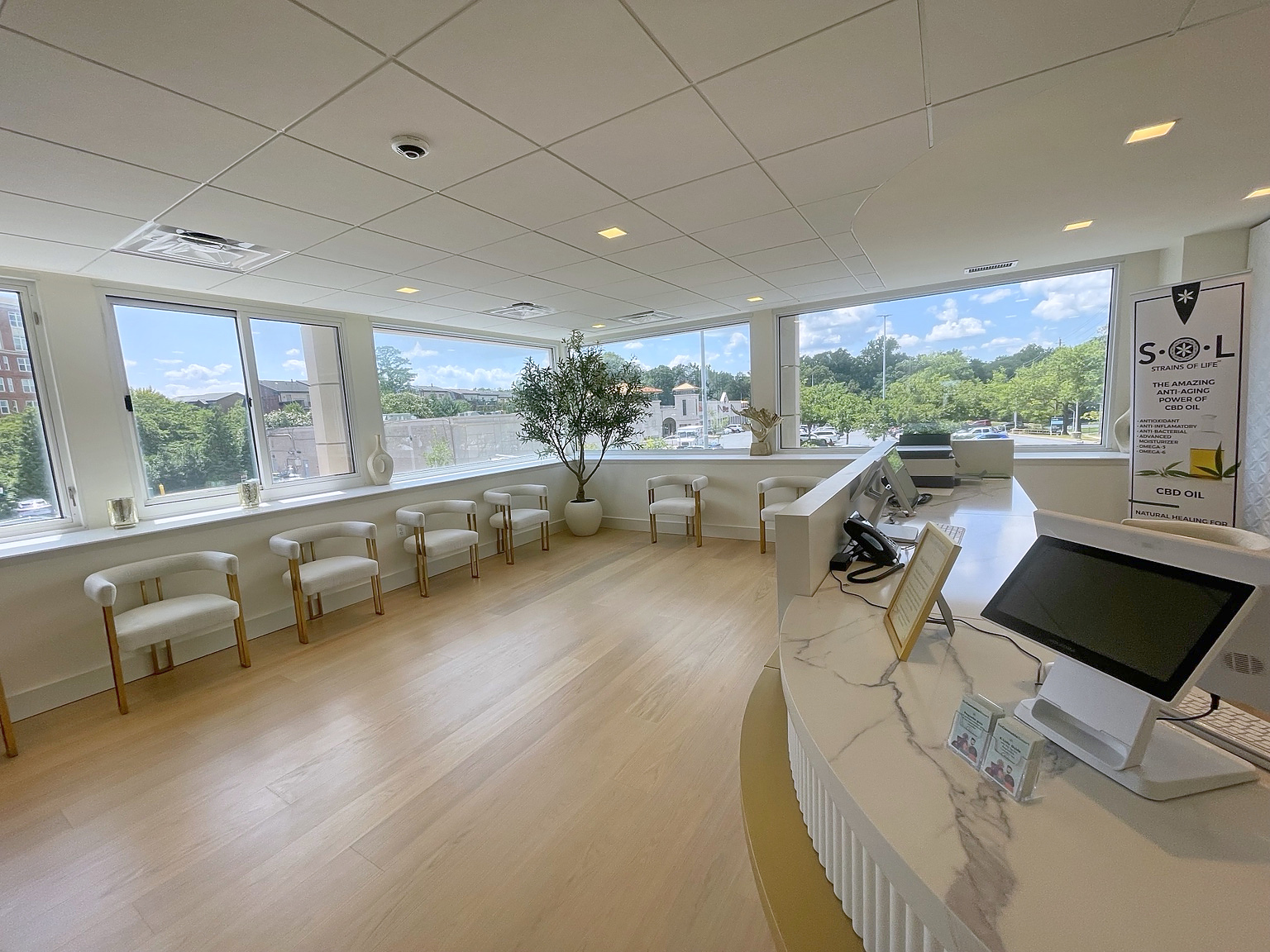 Reception and waiting area at SOL of Potomac — The Penthouse