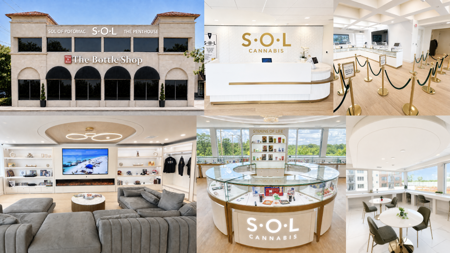 SOL of Potomac — The Penthouse exterior, reception, showroom and lounge collage